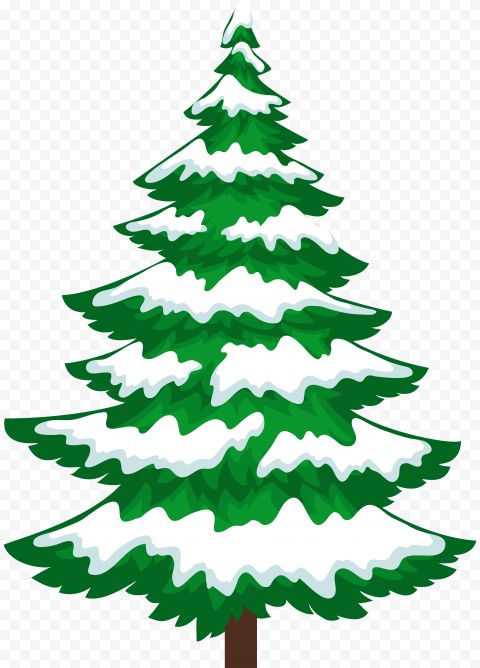 a green christmas tree with snow on the top and bottom, standing in front of a white background