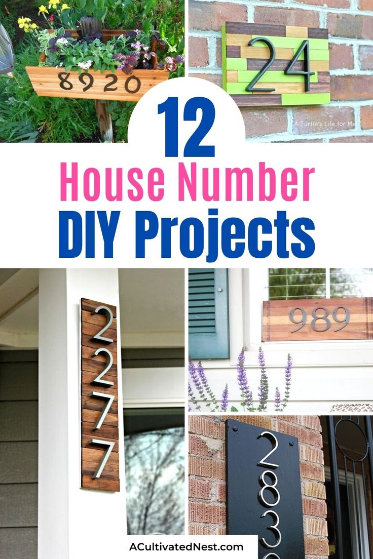 twelve house number diy projects that are easy to make