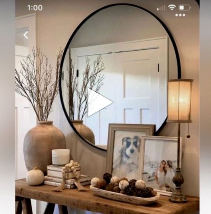 + +Round Wall Mirror Rounded Silhouette Bring Minimalist Appeal To You Space. x. Loft Wall Decor, Living Room In Minecraft, Wall Decor Mirror, Living Room Decor Brown Couch, Room Decor Cozy, Living Room Decor Indian, Transitional Decor Bedroom, Loft Wall, Soho Loft