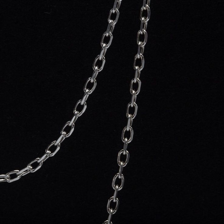 a silver chain on a black background