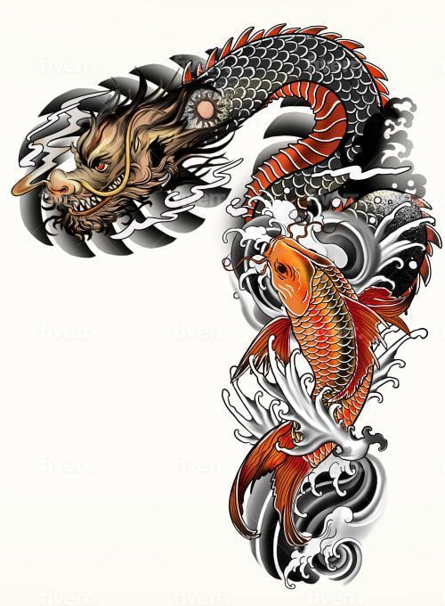 Tattoo Sleeve Traditional, Pez Koi Tattoo, Dragon Koi Tattoo Design, Traditional Japanese Tattoo Sleeve, Different Tattoo Styles, Japanese Tattoo Sleeve, Koi Dragon Tattoo, Samurai Tattoo Sleeve, Japanese Koi Fish Tattoo