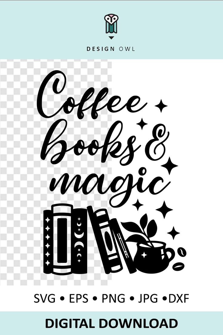 coffee books and magic svg files