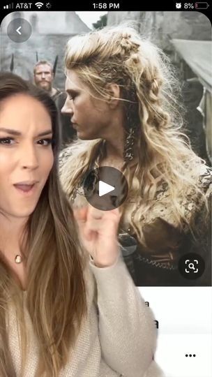 Viking hair tutorial @madeoverbymandy_ ⚔️ | Nordic Sisterhood | Filip Lackovic · Vikings Curly Viking Hair, Quick And Easy Viking Hair, Viking Woman Aesthetic, Viking Hair Tutorial, Viking Woman Hair Tutorial, Viking Woman Hair, Viking Hair Lagertha, Diy Viking Hair, Easy Viking Hairstyles Women