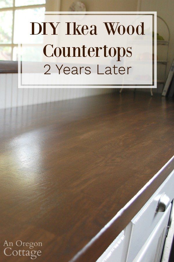 How to we like our DIY Ikea wood counters after using them for 2 years? Get our tips for maintenance as well plus video. #kitchen #diy Ikea Wood Countertops, Ikea Butcher Block, Wood Counters, Diy Wood Countertops, Ikea Wood, Butcher Block Counter, Easy Diy Decor, Diy Ikea, Diy Countertops