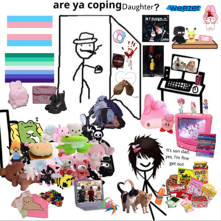 Gay room emo scene Are Ya Coping Template, Are Ya Coping, Sanrio Collection, Lgbtq Funny, Kermit The Frog, Pretty Room, Teenager Outfits, Starter Pack, Dream Room