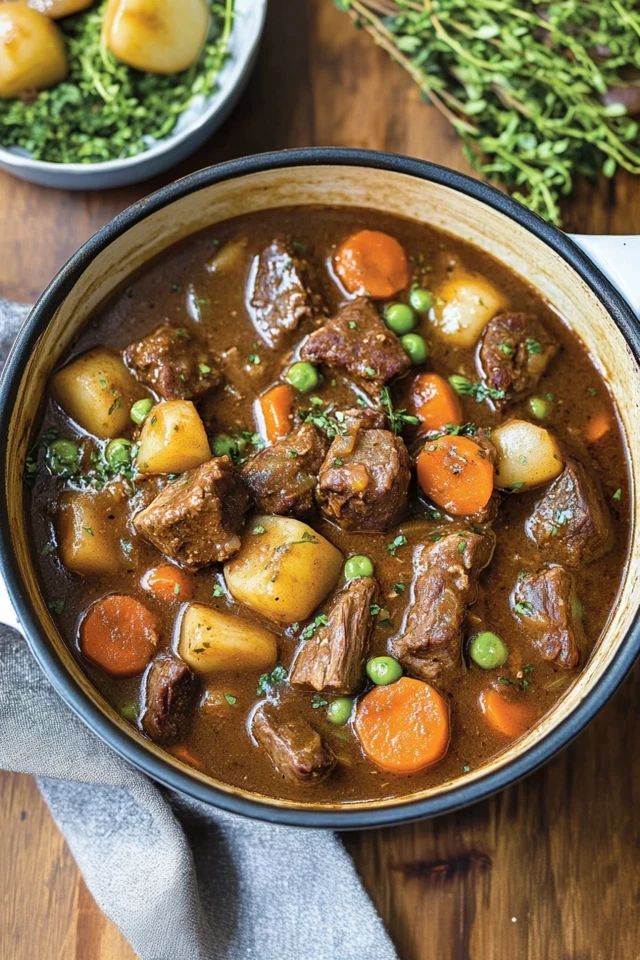 Savory Beef Stew Crock Pot, Roast With Stew Meat, Beef Stew Pieces Recipe, Beef Stew Ranch Packet, One Pot Beef Stew Stove, English Stew Recipe, Beef Stew With Barley Recipe, Rich Beef Stew Recipe, Fast Stew Meat Recipes