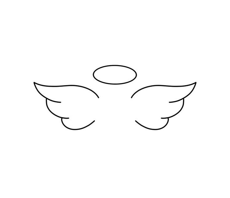 the outline of an angel's wings on a white background