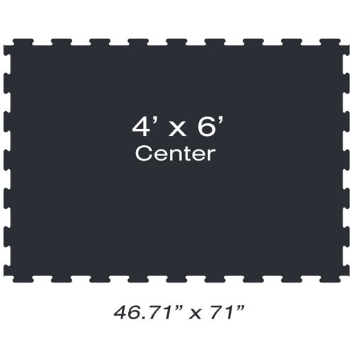 the 4x6 center mat is shown with measurements for each floor and four feet