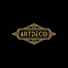 the art deco logo on a black background