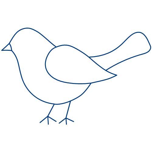 the outline of a bird on a white background