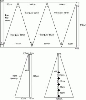 the diagram shows how to make an inverted triangle with two sides and three triangles on each side