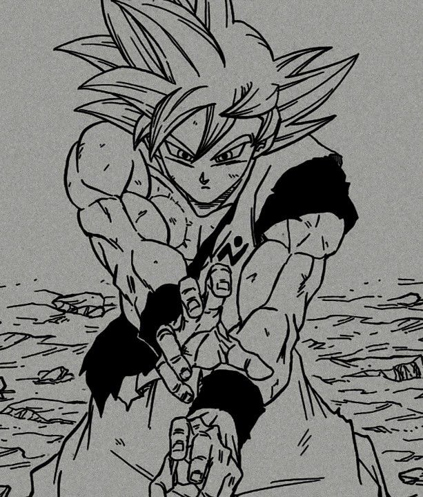 an image of gohan from the dragon ball coloring book, which is in black and white