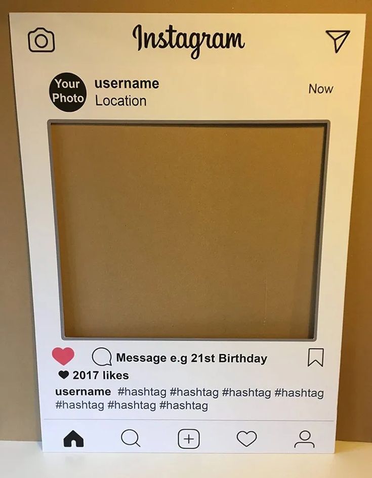 an instagram photo frame is displayed on a table