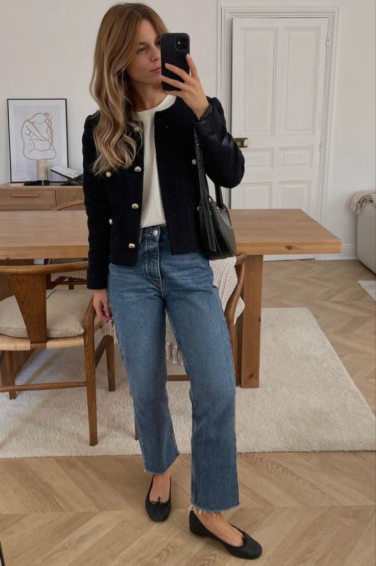 Looks Jeans, Classic Style Outfits, Outfit Jeans, Casual Work Outfits, Looks Chic, 가을 패션, Business Casual Outfits, Mode Inspiration, Elegant Outfit