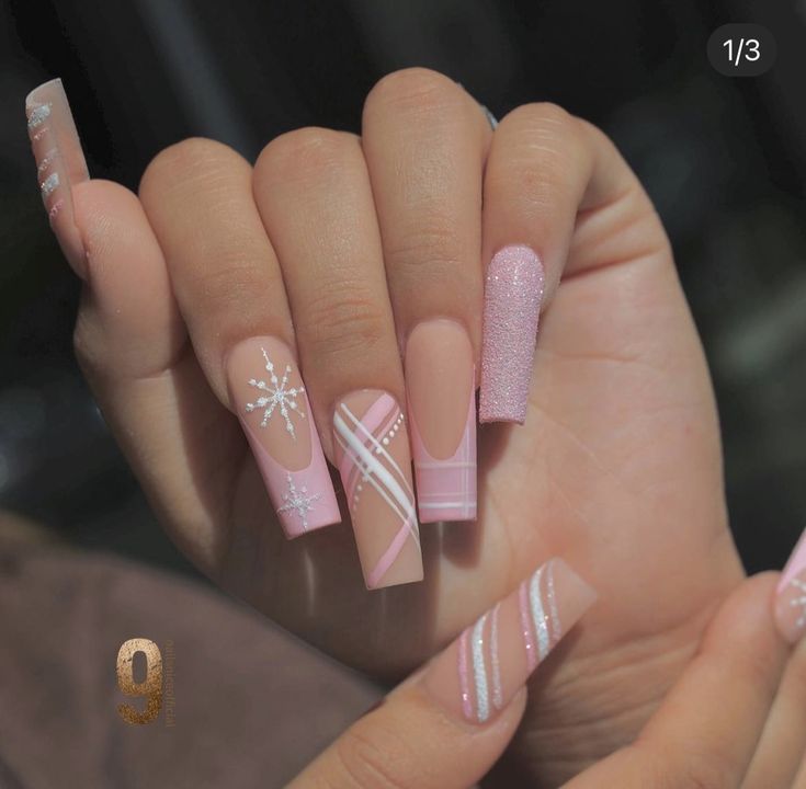 Matte Christmas Nails, Nude Nail Design, Nude Nail, Nude Nail Designs, Winter Nails Acrylic, Sweater Nails, Ombre Nail Designs, Acrylic Nails Coffin Pink, Bling Acrylic Nails