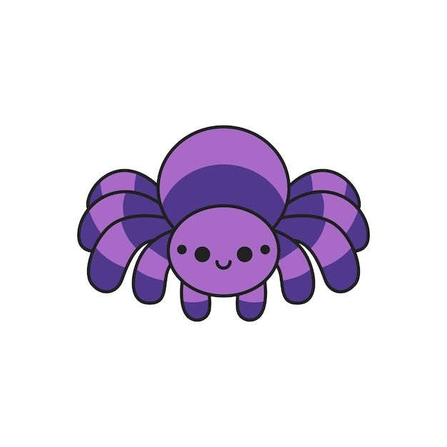 a purple spider sitting on top of a white surface