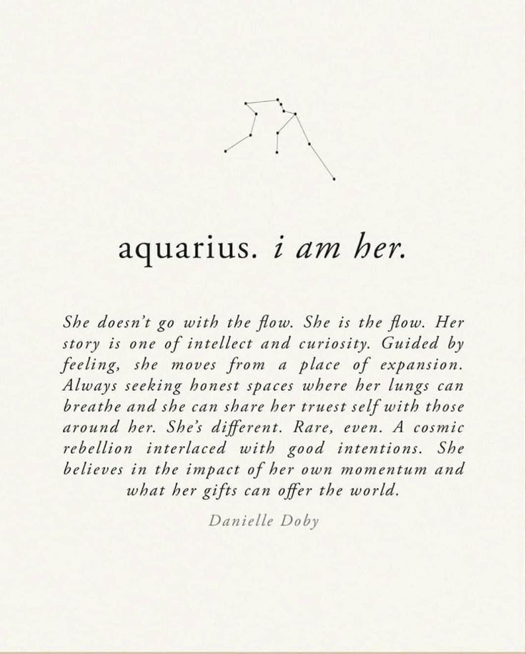 an illustration with the words aquarius i am her