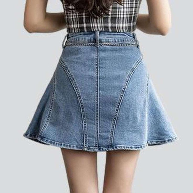 Introducing our 2023 Summer Collection's Flare Above-the-knee Denim Skirt that fuses the Y2K style with trendy fashion! Filled with nostalgia and youthful energy. this high-waisted shorts-skirt will make you the talk of the town!Why You'll Fall In LoveThis skort is a creative ode to the much-loved Y2K fashion era. patterned to make sure you stand out and turn heads. From its unique pieced-together design to its attention-grabbing high-waist silhouette. every detail is crafted to perfection.Unmis Trendy Non-stretch Mid-rise Mini Skirt, High Waist Denim Skirt For Spring, Trendy High Waist Non-stretch Denim Skirt, Trendy High-waist Non-stretch Denim Skirt, Trendy Fitted Dark Wash Skort, High Waist Denim Skort, Trendy Mid-rise Denim Skirt With Frayed Hem, Trendy Fitted Dark Wash Mini Skirt, Fitted Mid-rise Denim Skirt For Summer