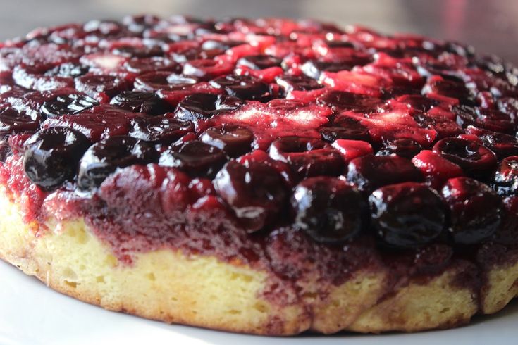 a close up of a cake on a plate