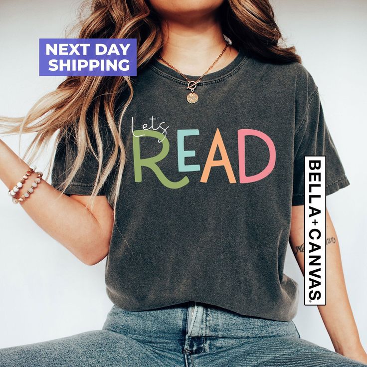 "Let's Read Shirt, Read Shirt, Book Shirt, Reading Shirt, Book Lover Shirt, Librarian Gift, Teacher Shirt, Reading Gift, Book Nerd Shirt Hi! Welcome NeoTeeApparel. It's great to see you here! ☺️  Our shirts are clean, high quality and soft. It is prepared quickly by our boutique.  Ironing and shipped.  Enjoy your shopping!  It is a pleasure for us to help you with your questions and you can reach us at any time.  Please, don't forget to check our size cards. HOW TO ORDER SHIRT 👕  Please, choose Standard Process, Behavior Analysis, Sweatshirts And Hoodies, Create Photo, Women's Shirts, Fitted Sweater, Unisex Shirts, Hoodie Sweatshirt, Unisex Fashion