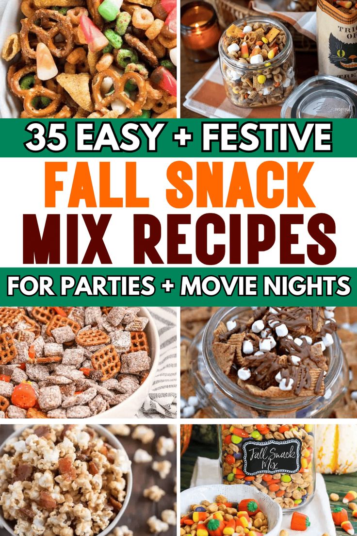 25 easy and festive fall snack mix recipes for parties, movie nights or halloween