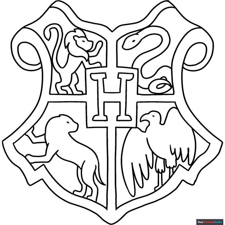 Free Hogwarts Crest Coloring Page for Kids Hogwarts Crest Printable, Hogwarts Castle Drawing Easy, Harry Potter Templates Free Printable, Harry Potter Coloring Pages Printables, Hogwarts Printables, Coloring Pages Harry Potter, Hogwarts Castle Drawing, Free Harry Potter Printables, Castle Drawing Easy