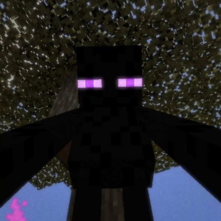 an animated image of a person with purple eyes in front of a tree and sky