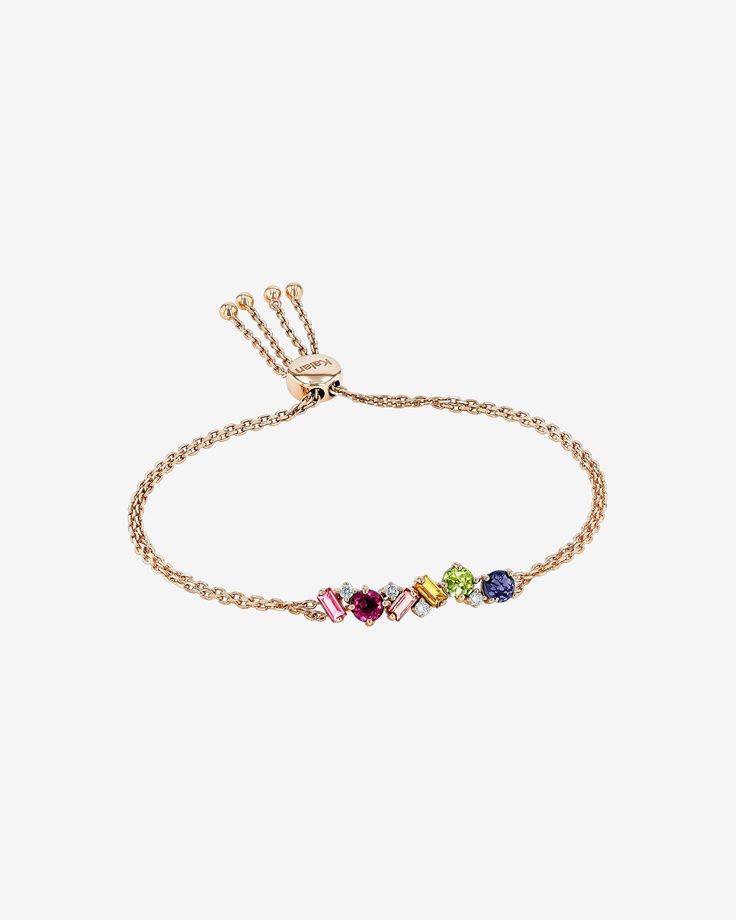 Kalan By Suzanne Kalan Amalfi Blend Rainbow Pulley Bracelet in 14k rose gold Multicolor Diamond Bracelet As A Gift, Fine Jewelry Multi-stone Bracelets For Gifts, Fine Jewelry Multi-stone Bracelet As Gift, Luxury Multicolor Gold Bracelet As A Gift, Luxury Multicolor Gold Bracelet As Gift, Luxury Multicolor Gold Bracelet For Gift, Elegant Multicolor Diamond Bracelet As Gift, Adjustable Luxury Gold Bracelet With Gemstones, Luxury Multi-stone Bracelets As Gift