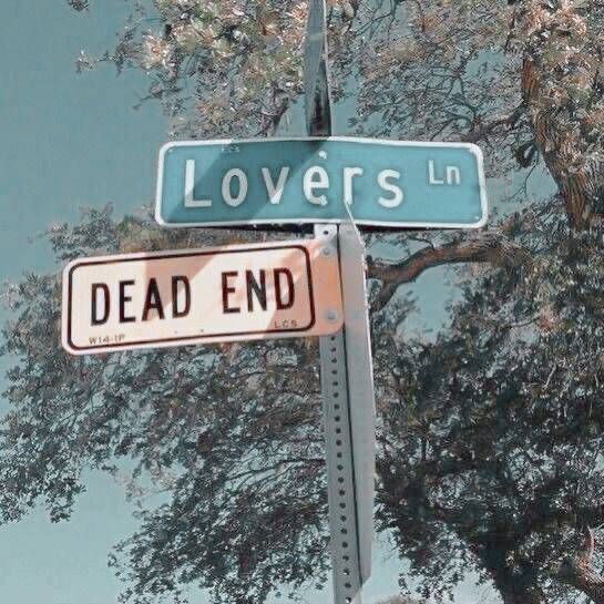 a street sign that reads lovers lane and dead end with trees in the back ground