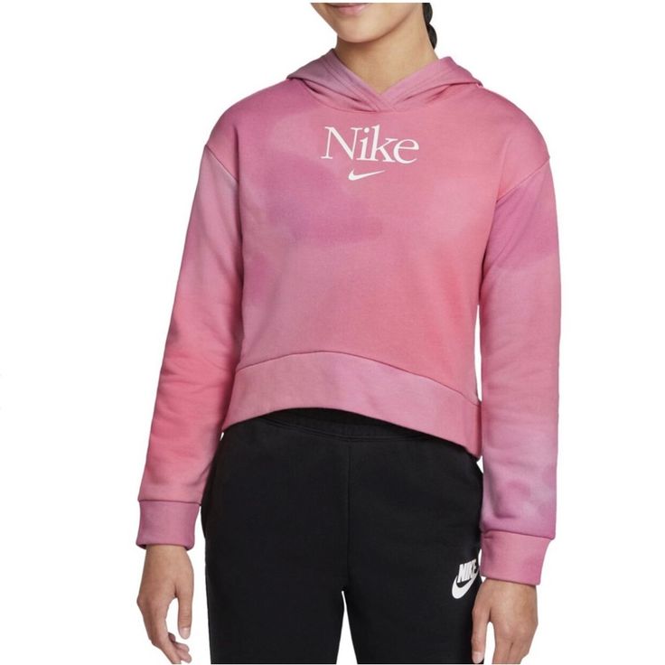 New With Tags Nike Fleece Hooded Top, Nike Hooded Fleece Top, Nike Cotton Moisture-wicking Hoodie, Nike White Fall Sweats, Nike Cotton Hoodie With Moisture-wicking, Nike Athleisure Hoodie For Light Sports, Nike Moisture-wicking Hoodie Activewear, Nike Long Sleeve Moisture-wicking Hoodie, Nike Sports Hoodie Activewear