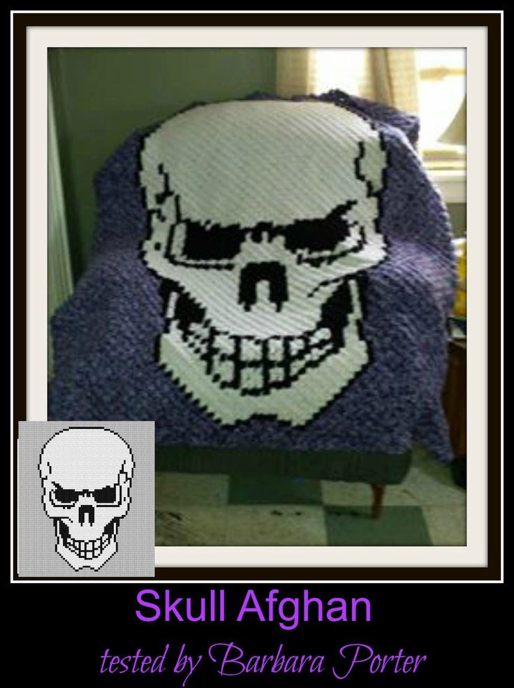 the skull afghan has been made by barbara porter