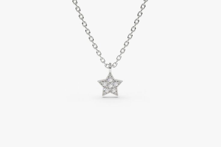 Diamond Necklace / Star Charm Necklace / Tiny Star Diamond | Etsy Luxury White Gold Star-shaped Diamond Necklace, Luxury Star-shaped White Gold Diamond Necklace, Silver Star-shaped Jewelry With Single Cut Diamonds, Luxury Star-shaped Diamond Necklace, Formal Star-shaped White Gold Jewelry, Formal White Gold Star-shaped Jewelry, Formal White Gold Star Jewelry, Diamond Star Charm Pendant Necklace, Silver Star-shaped Diamond Necklace With Accents