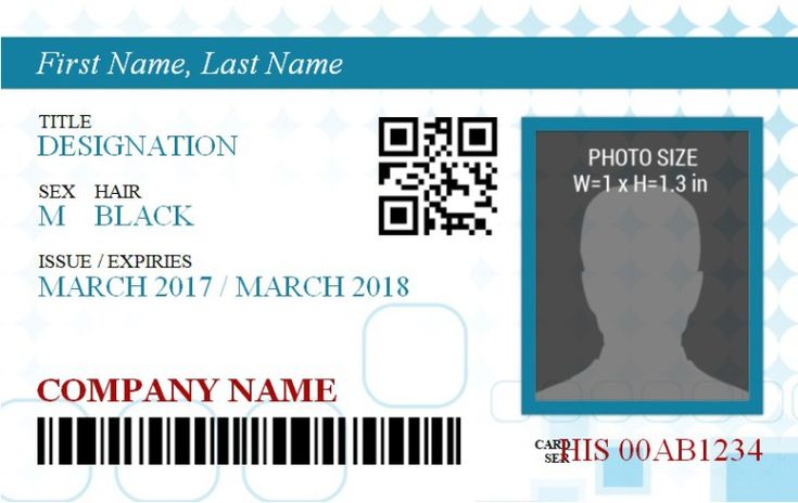 an id card with a photo on it