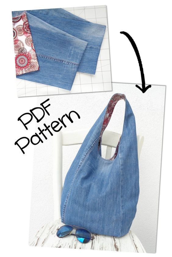 an image of a handbag made out of denims and fabric with the words free pattern below it