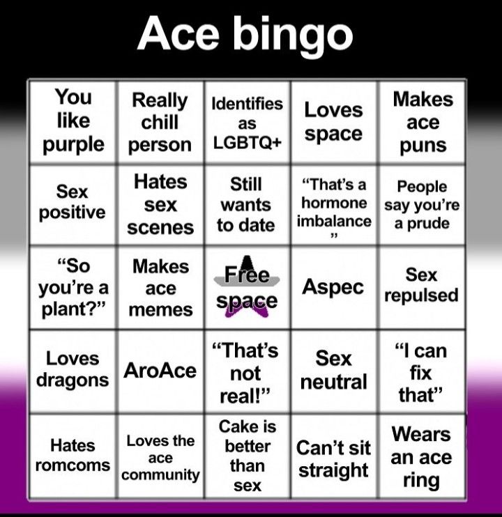 a game board with words on it that say, ace bingo you like purple people as