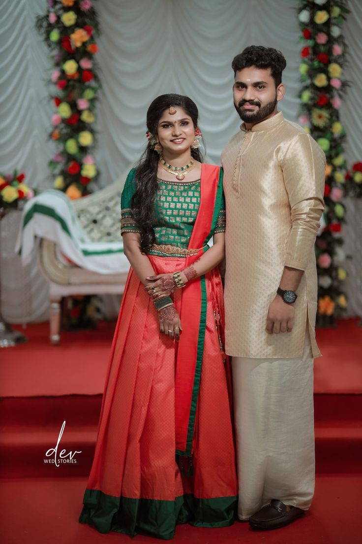 Engagement Davani Dress, Hindhu Engagement Kerala Dress, Hindu Engagement Dress, Engagement Photos Kerala, Kerala Style Engagement Dress, Kerala Engagement Dress Hindus, Hindu Engagement Dress Kerala, Kerala Engagement Dress Hindus Couple, Couple Wedding Dress Indian Hindu