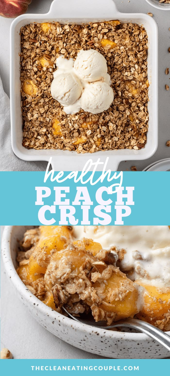 healthy peach crisp recipe with yogurt and granola