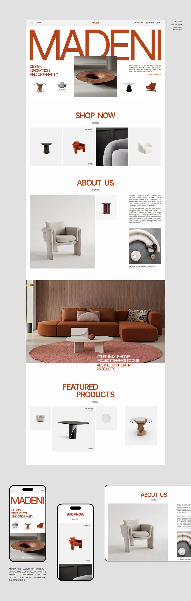 an image of a web page with many different things on it, including couches and tables