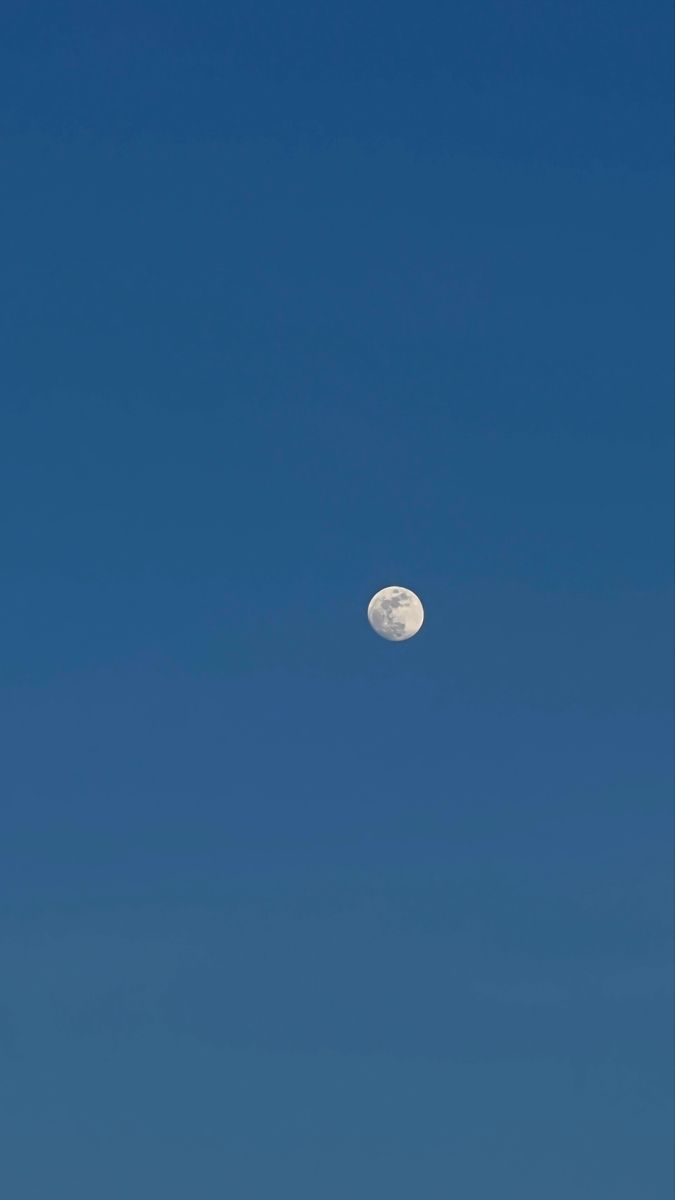 the moon is visible in the clear blue sky