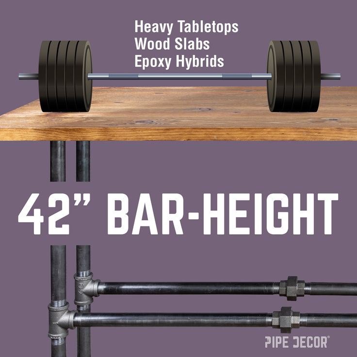 the bar - height bench is shown with two different types of bars