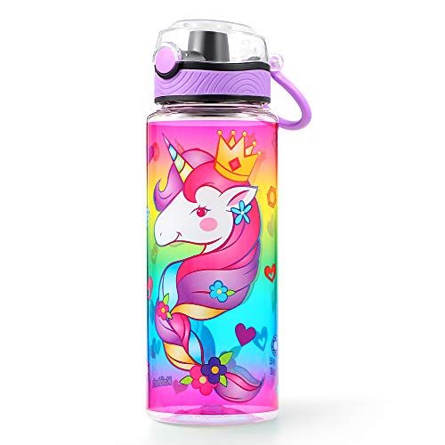 a water bottle with a unicorn on it