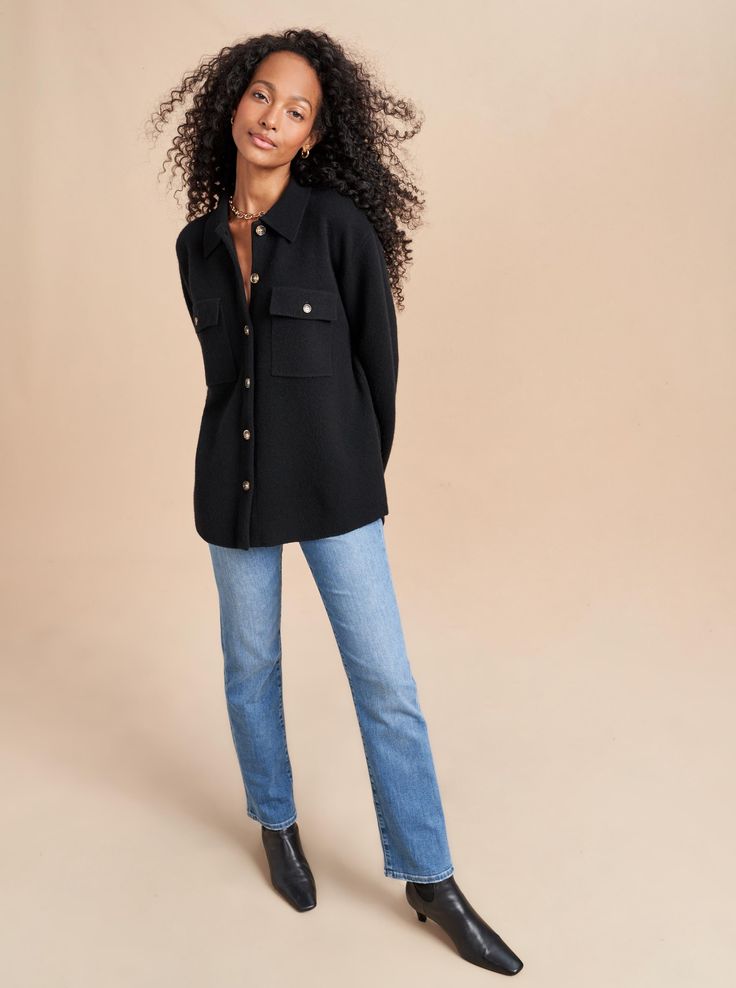 Jane Jacket – La Ligne Fall Wool Tops With Button Cuffs, Casual Long Sleeve Wool Coat For Fall, Casual Wool Coat For Fall, Long Sleeve Cashmere Outerwear With Button Closure, Chic Relaxed Fit Single Breasted Outerwear, Trendy Long Sleeve Wool Coat For Fall, Chic Single-breasted Relaxed Fit Outerwear, Wool Button-up Tops For Fall, Fall Wool Button-up Top