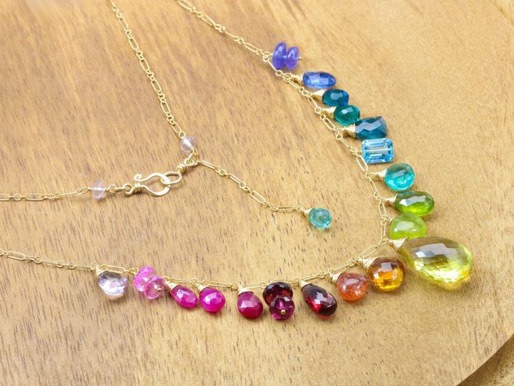 THE JEWELRY IS SHIPPED via DHL EXPRESS (2-5 days delivery door to door). THE DHL SHIPPING COST IS INCLUDED IN THE PRICE. The Fancy Summer Necklace - Rainbow Multi Gemstone Necklace in Gold Filled, Precious Drop Necklace ► Measurements / Details: - Necklace Length: Made to order - Clasp: Secure Artisan Clasp (possible to change to a regular 11.5mm Lobster Clasp, just please leave a note during the checkout or write me) - Gold: High quality 14K Gold Filled - Silver: High quality Sterling Silver ► Multi Gemstone Necklace, Colorful Necklace, Rainbow Gemstones, Rainbow Necklace, Pink Topaz, Summer Necklace, Opal Bracelet, Amethyst Beads, Pink Amethyst