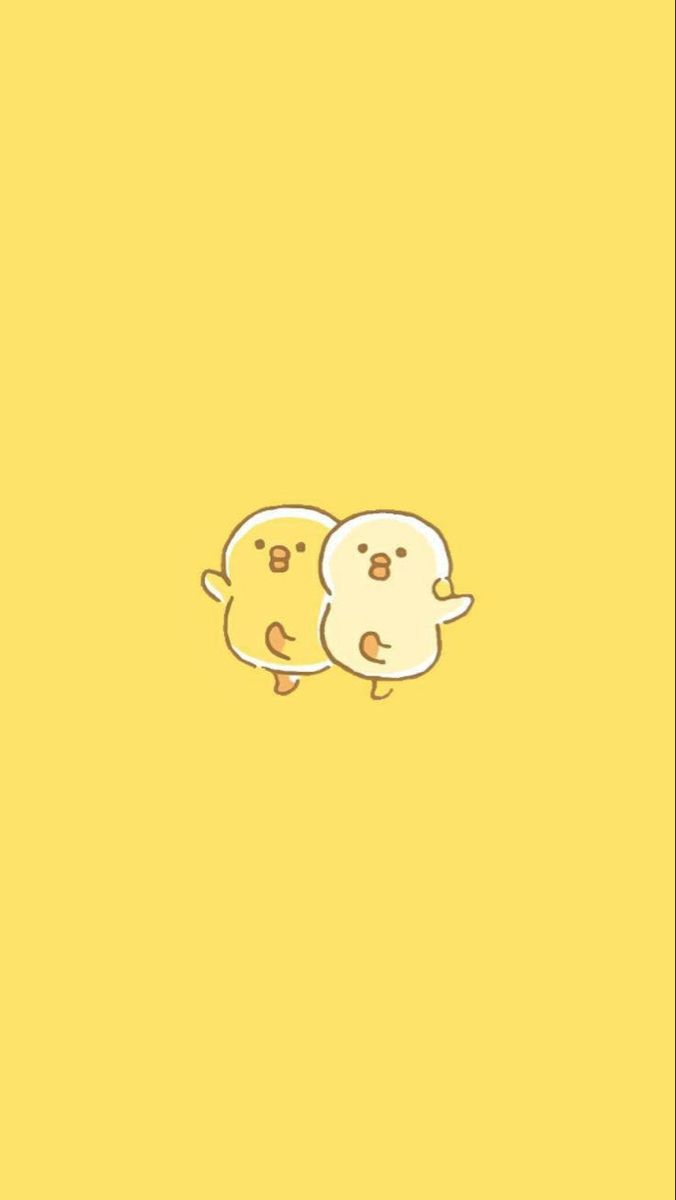 two cartoon sheep standing next to each other on a yellow background