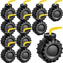 a bunch of black and yellow objects on a white background