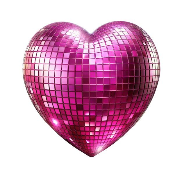 a shiny heart shaped object on a white background