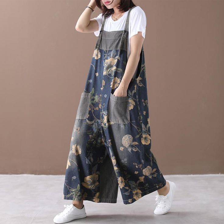 Item Type: JumpsuitsPattern Type: Printed Material: 51%-70% Cotton Neckline: Sleeveless Occasion: Holiday, Daily Process: Pockets, Printed Style: Casual, Daily Theme: Summer Color: Blue, Deep Blue Size:One SizeLength: 121.00-131.00 cm/ 47.64-51.57"Waist: 110.00 cm/ 48.82 ''Hip: 130.00 cm/ 66.93 ''Thigh: 90.00 cm/ 35.43 ''Leg Opening: 90.00 cm/ 35.43 '' Patterned Printed Jumpsuits And Rompers For Spring, Patterned Sleeveless Jumpsuits And Rompers For Spring, Sleeveless Floral Print Jumpsuits, Sleeveless Non-stretch Floral Jumpsuits And Rompers, Casual Cotton Sleeveless Jumpsuits And Rompers, Casual Sleeveless Cotton Jumpsuits And Rompers, Casual Floral Print Overalls For Spring, Casual Summer Floral Print Overalls, Blue Overalls For Beach In Spring