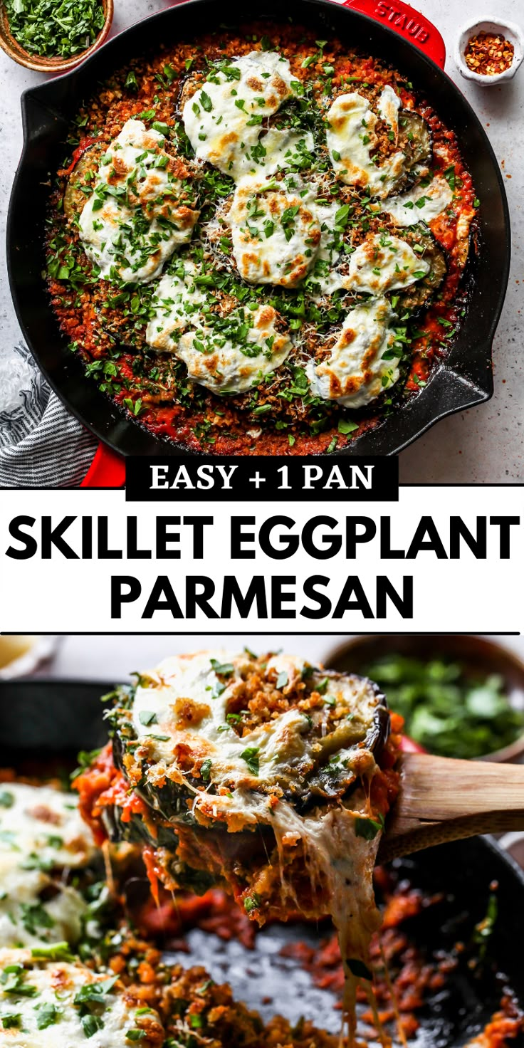 skillet eggplant parmesan is an easy and delicious side dish