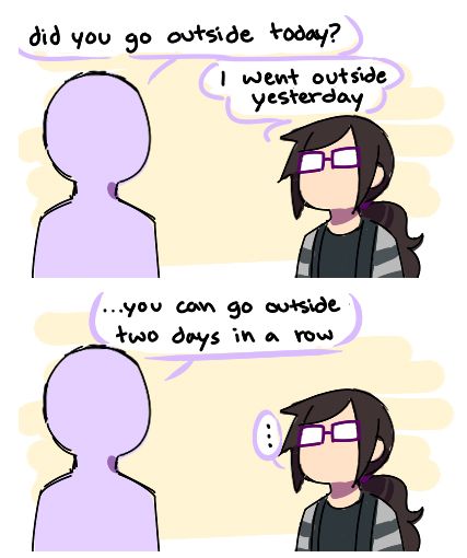 a comic strip with two people talking to each other and one has glasses on it