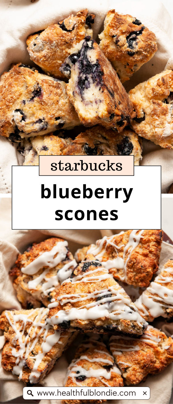 These copycat Starbucks blueberry scones have soft, flaky centers with buttery golden crisp edges and are made with oat milk and Greek yogurt. Each scone is melt-in-your-mouth moist, full of juicy fresh blueberries, and topped with an easy lemon glaze. Greek Yogurt Scones, Easy Lemon Glaze, Yogurt Scones, Blueberry Healthy, Scones Blueberry, Lemon Poppy Seed Scones, Blueberry Scones Recipe, Baking Healthy, Mother Health